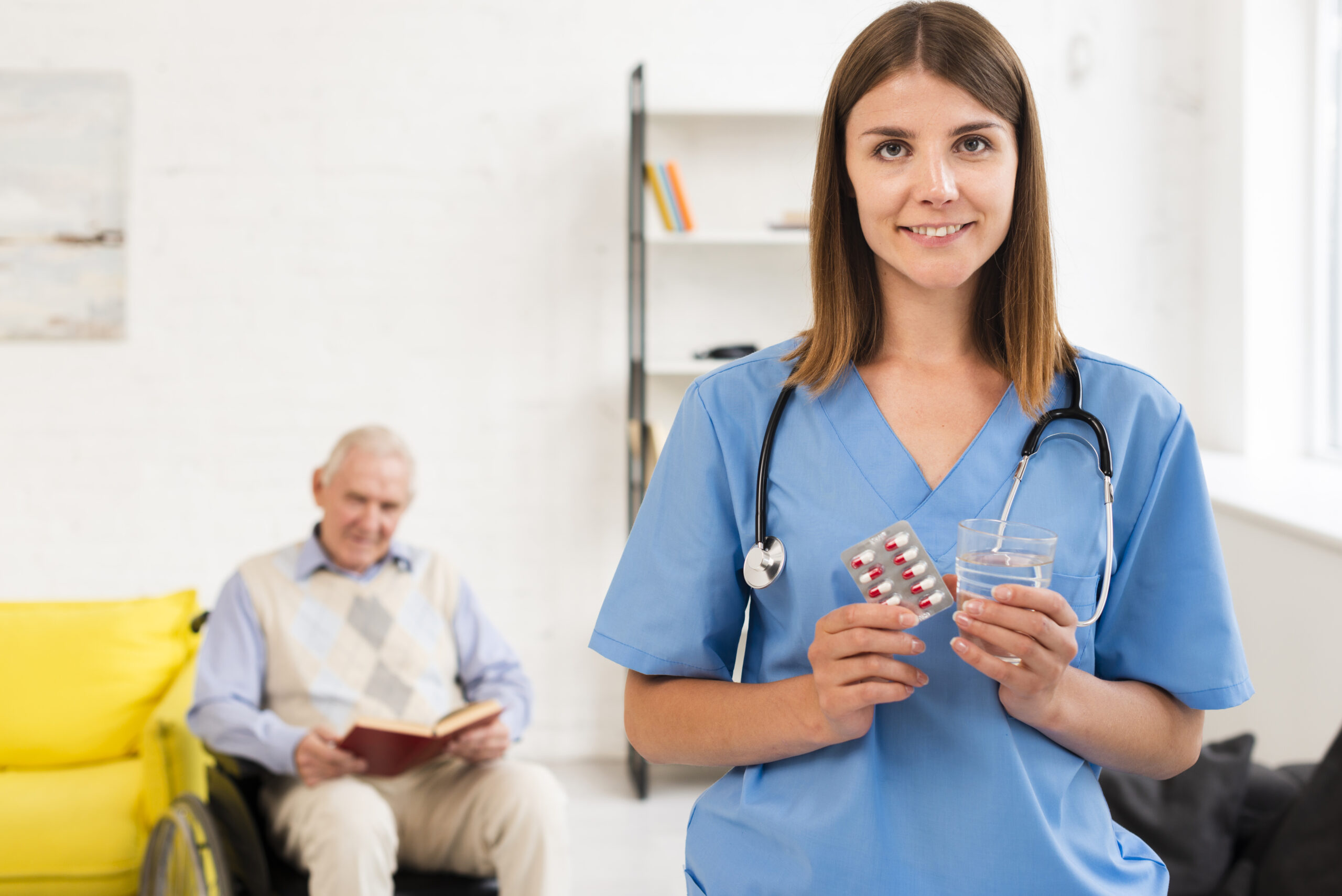 nurse-holding-pills-glass-water nurse-holding-pills-glass-water