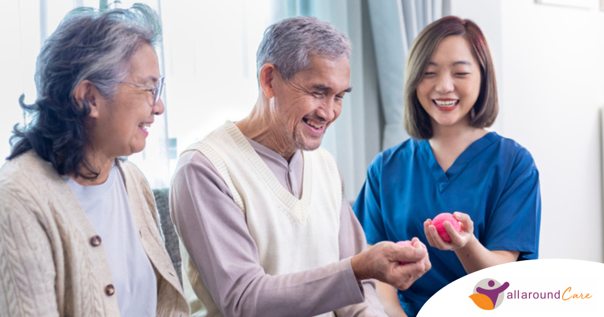 A caregiver provides home care services to manage arthritis.