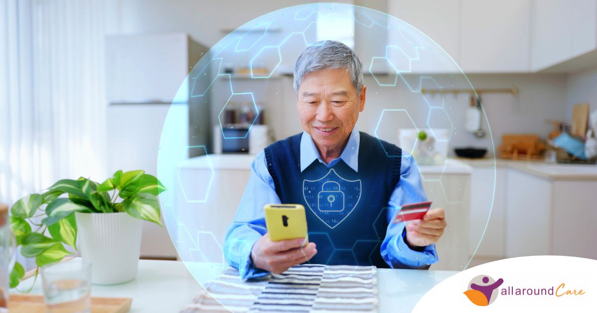 A senior stays safe from scammers