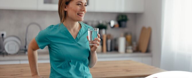 A home care aide in her daily routine.