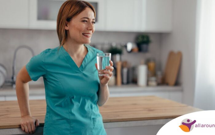 A home care aide in her daily routine.