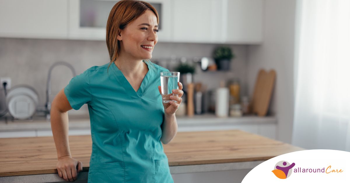 A home care aide in her daily routine.